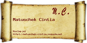 Matuschek Cintia névjegykártya
